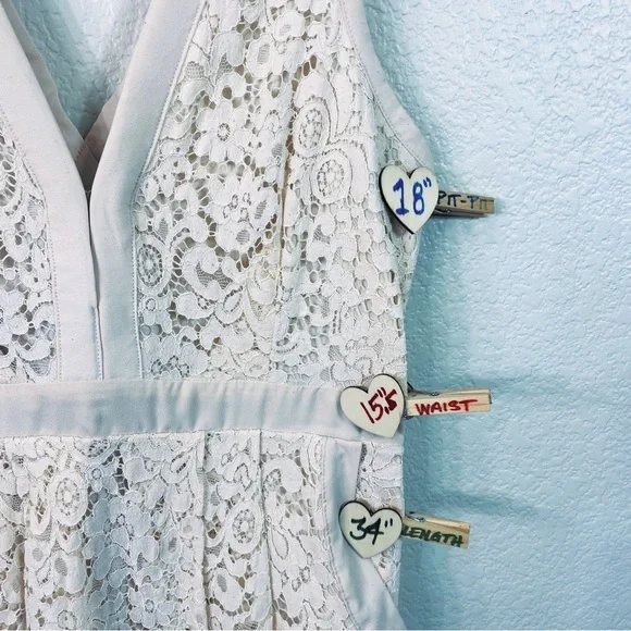 Free People Lovely in Lace off White Lace Mini Dress - Medium - Picture 5 of 9